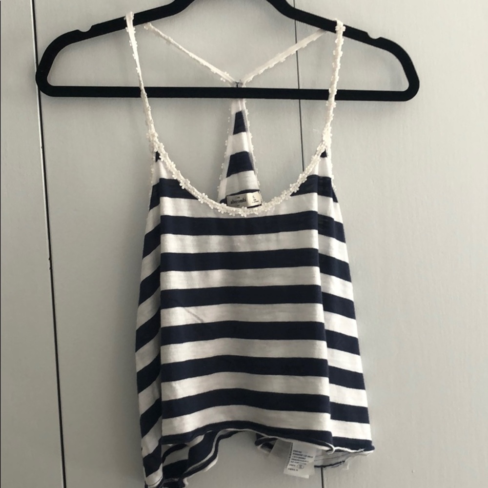 Abercrombie Striped Tank Top with Flowers